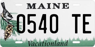ME license plate 0540TE