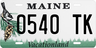 ME license plate 0540TK