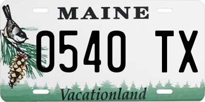ME license plate 0540TX