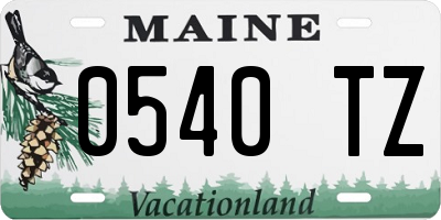 ME license plate 0540TZ