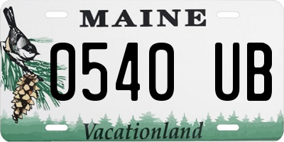 ME license plate 0540UB