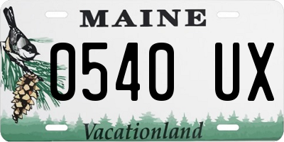 ME license plate 0540UX
