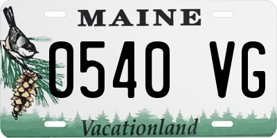 ME license plate 0540VG