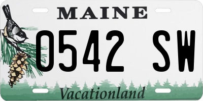 ME license plate 0542SW