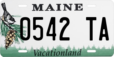 ME license plate 0542TA
