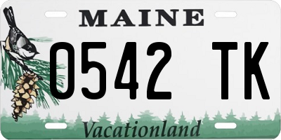ME license plate 0542TK