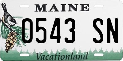 ME license plate 0543SN