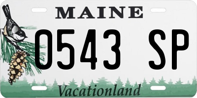 ME license plate 0543SP