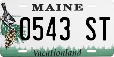 ME license plate 0543ST