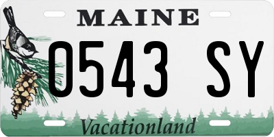 ME license plate 0543SY