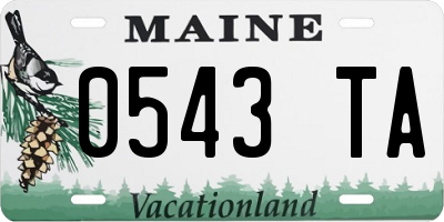 ME license plate 0543TA