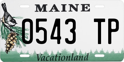 ME license plate 0543TP