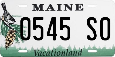 ME license plate 0545SO