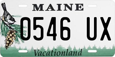 ME license plate 0546UX
