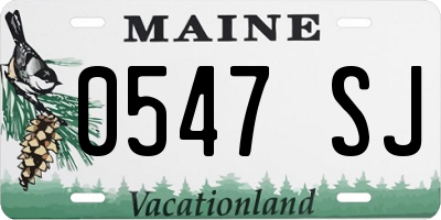 ME license plate 0547SJ