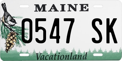 ME license plate 0547SK