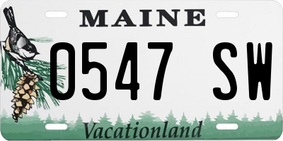 ME license plate 0547SW