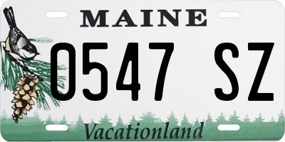 ME license plate 0547SZ