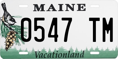 ME license plate 0547TM