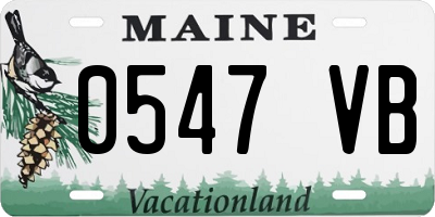 ME license plate 0547VB
