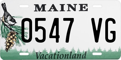 ME license plate 0547VG