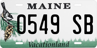 ME license plate 0549SB