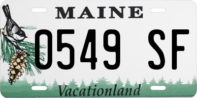 ME license plate 0549SF