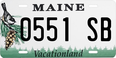 ME license plate 0551SB