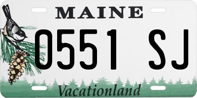 ME license plate 0551SJ