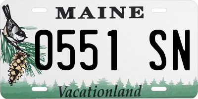 ME license plate 0551SN