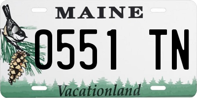 ME license plate 0551TN