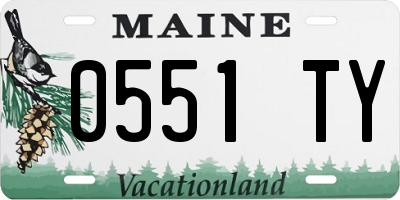 ME license plate 0551TY