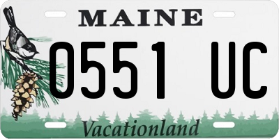 ME license plate 0551UC