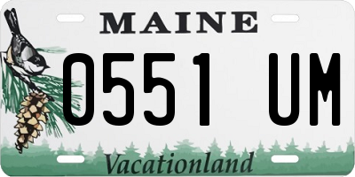 ME license plate 0551UM