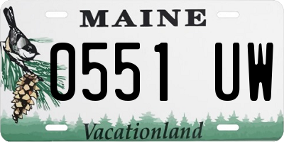 ME license plate 0551UW