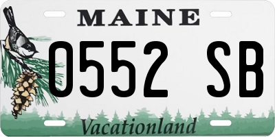 ME license plate 0552SB