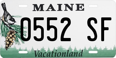 ME license plate 0552SF