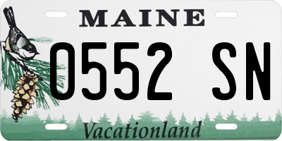 ME license plate 0552SN