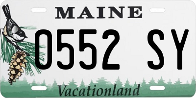 ME license plate 0552SY