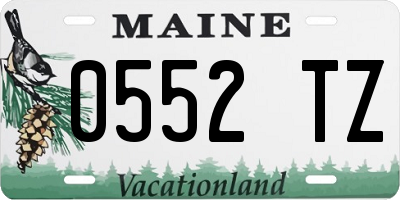 ME license plate 0552TZ