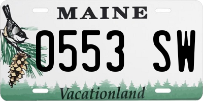 ME license plate 0553SW
