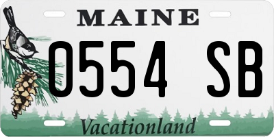 ME license plate 0554SB