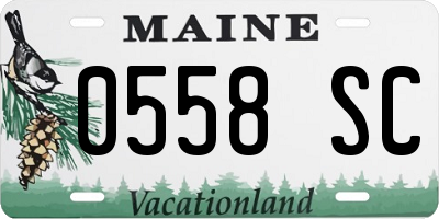 ME license plate 0558SC