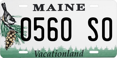ME license plate 0560SO