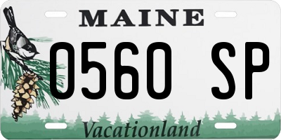 ME license plate 0560SP