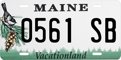 ME license plate 0561SB