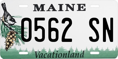 ME license plate 0562SN