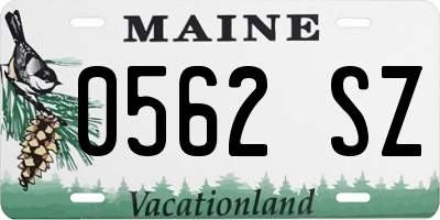 ME license plate 0562SZ