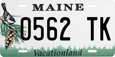 ME license plate 0562TK
