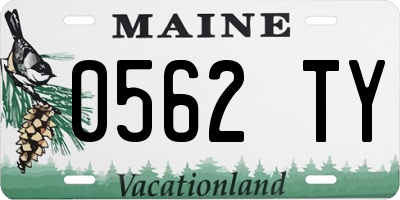 ME license plate 0562TY